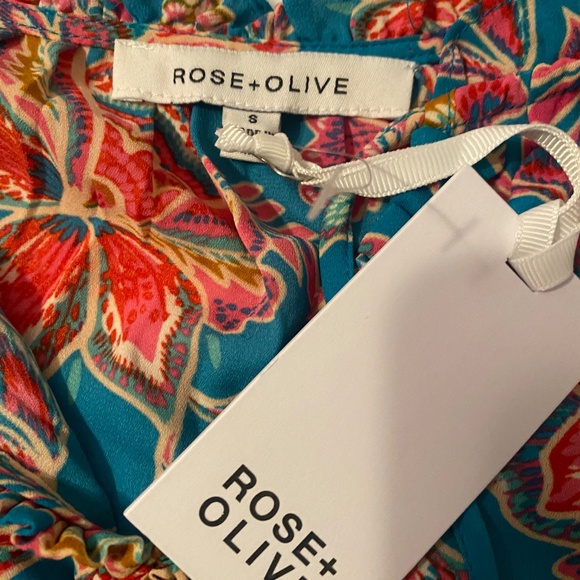 Rose +Olive Floral Small Blouse - Picture 4 of 6